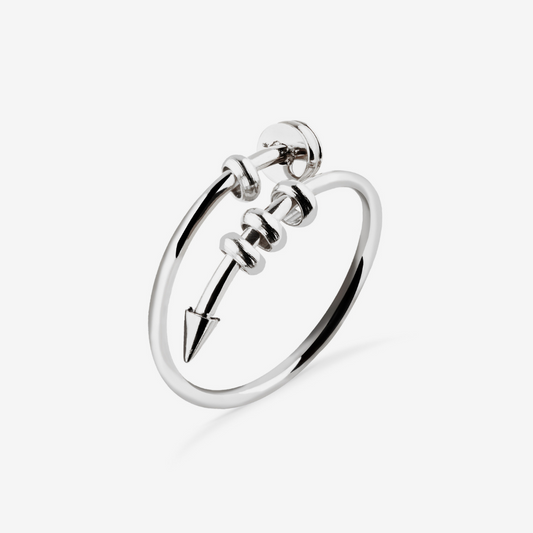 Silver 4-Bead Adjustable Nail Anxiety Ring