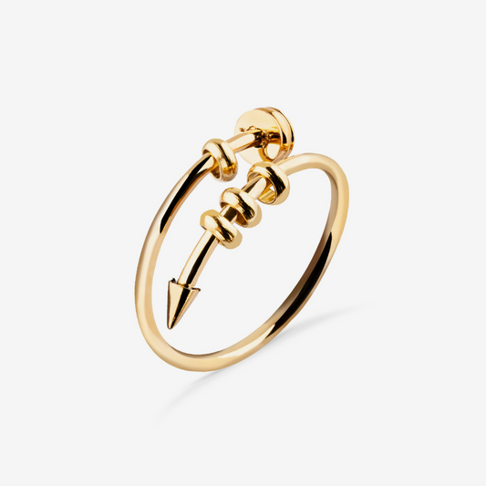 Gold 4-Bead Adjustable Nail Anxiety Ring (316L)