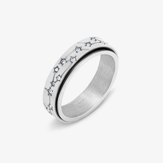 Silver Constellation Crystal Anxiety Ring