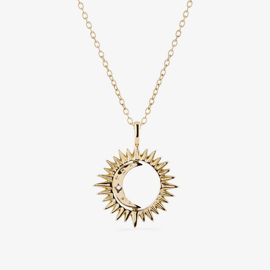 Gold Rotating Moon Necklace