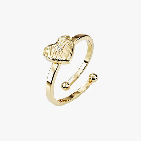 Gold Spinning Heart Celestial Adjustable Ring