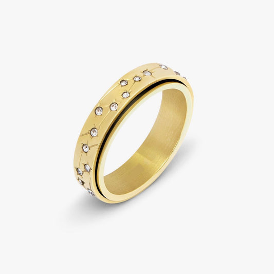 Gold Constellation Crystal Anxiety Ring